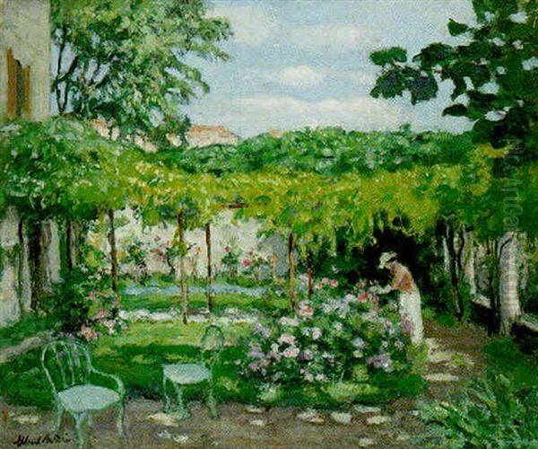 Avignon, Jardin Au Printemps Oil Painting by Albert Andre