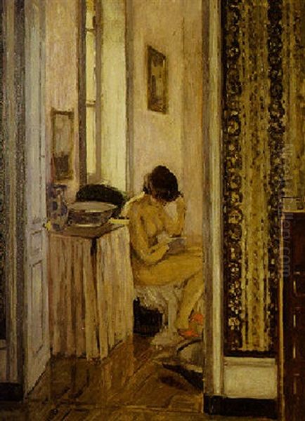 Femme A Sa Toilette (ginette Renaud) Oil Painting by Albert Andre