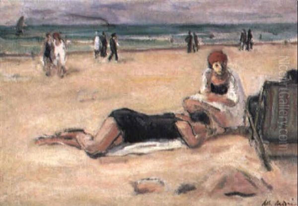 Boulogne-sur-mer, Petite Plage Oil Painting by Albert Andre