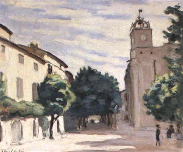 L'eglise De Laudin Oil Painting by Albert Andre