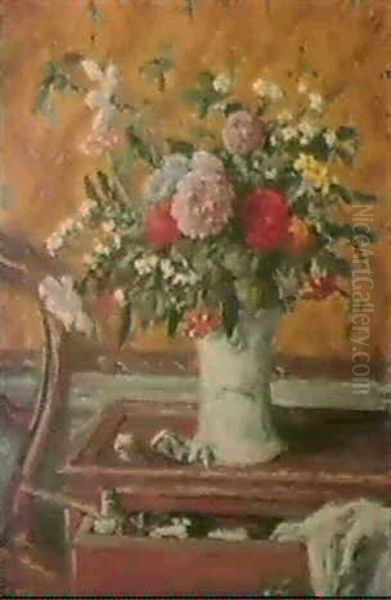 Vase De Fleurs A L'atelier Oil Painting by Albert Andre