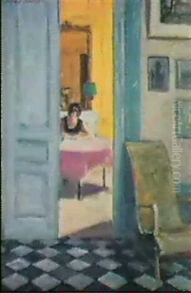 Interieur, Porte Ouverte Oil Painting by Albert Andre