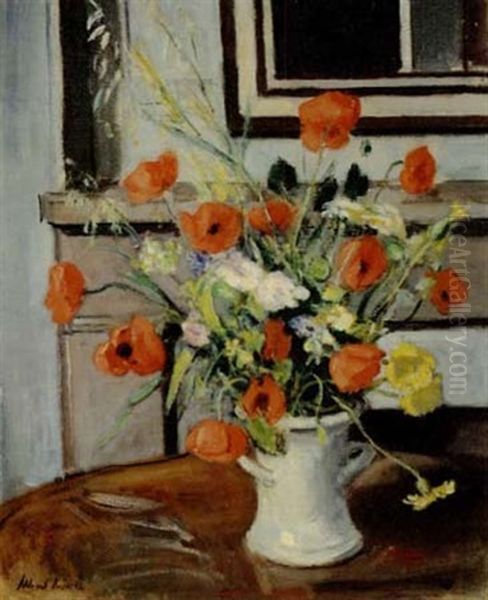 Vase De Coquelicots Oil Painting by Albert Andre