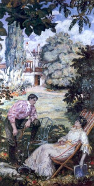 La Conversation Au Jardin Oil Painting by Albert Andre