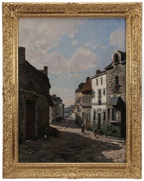 Street Scene Oil Painting by Charles Hippolyte Andre