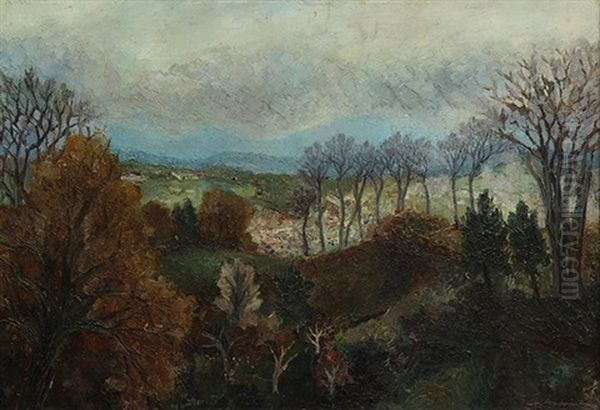 Landscape Of A French Village Oil Painting by Charles Hippolyte Andre