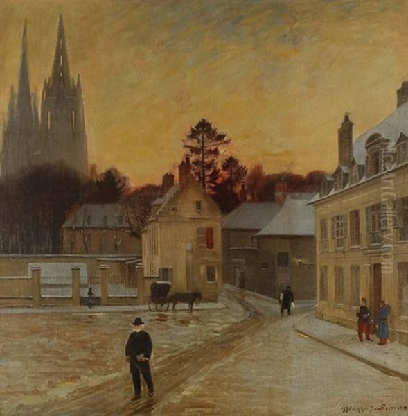 Hiver A Soissons Oil Painting by Charles Hippolyte Andre