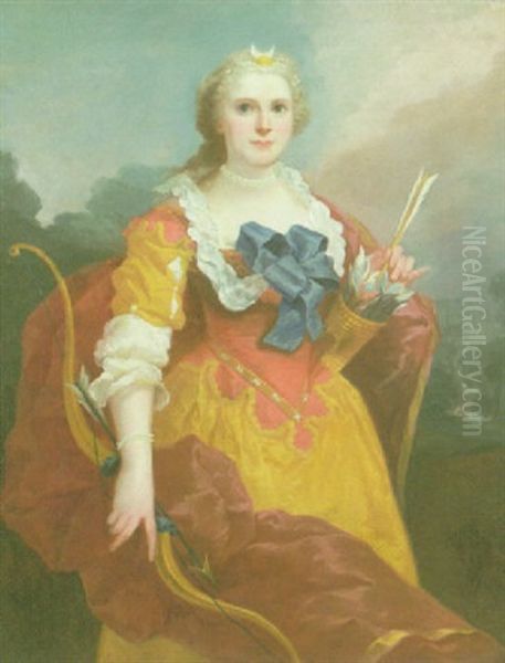 Portrat Der Vicomtesse D'emonyille Vor Einer Parkkulisse Oil Painting by Jean (Frere Andre) Andre