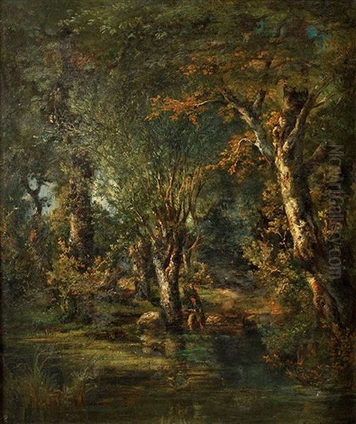 Repos En Foret Oil Painting by Jules Andre