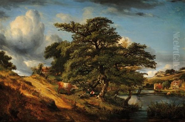 Paysage Au Grand Chene Oil Painting by Jules Andre