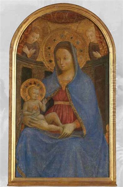 Madonna Con Il Bambino E Angeli Oil Painting by  Andrea da Firenze (Giusto Manzini)