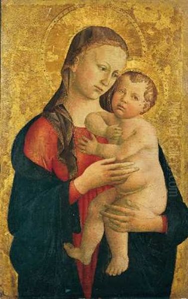 Madonna Mit Kind Oil Painting by  Andrea da Firenze (Giusto Manzini)