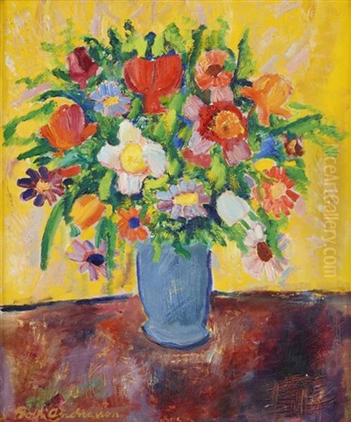 Blomsterstilleben Oil Painting by Folke Andreasson