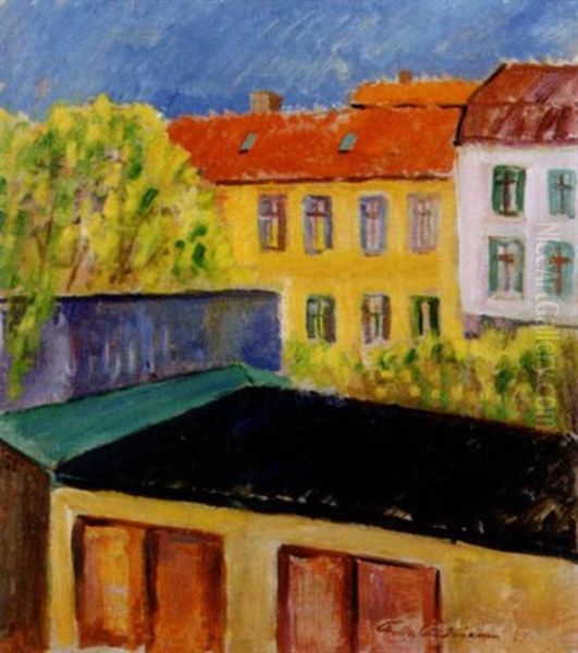 Sommarkvall I Haga Oil Painting by Folke Andreasson