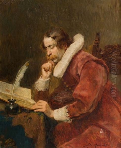 The Cavalier-scholar Oil Painting by Alex De Andreis