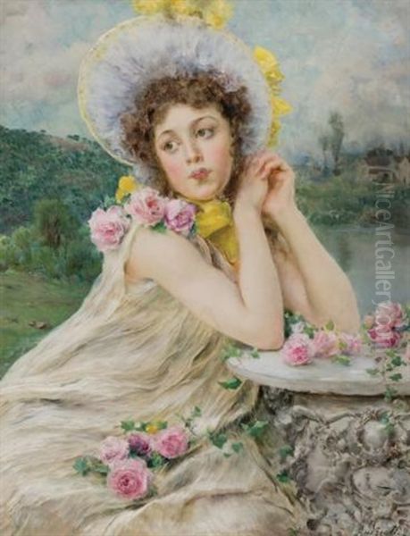 Lost In Thought Oil Painting by Federico Andreotti