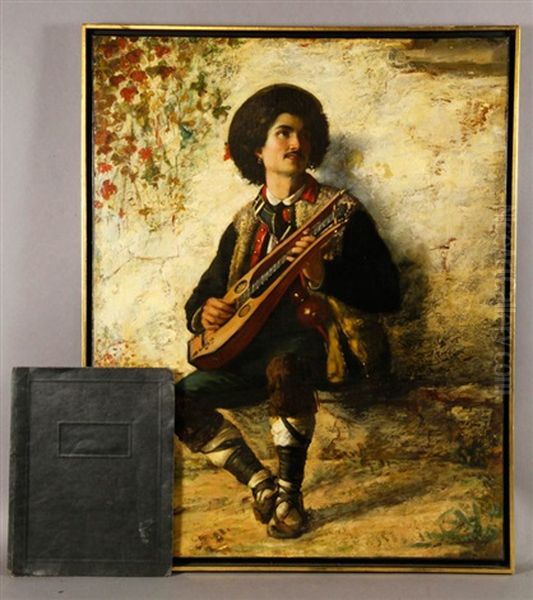 Mandolin Player Oil Painting by Federico Andreotti