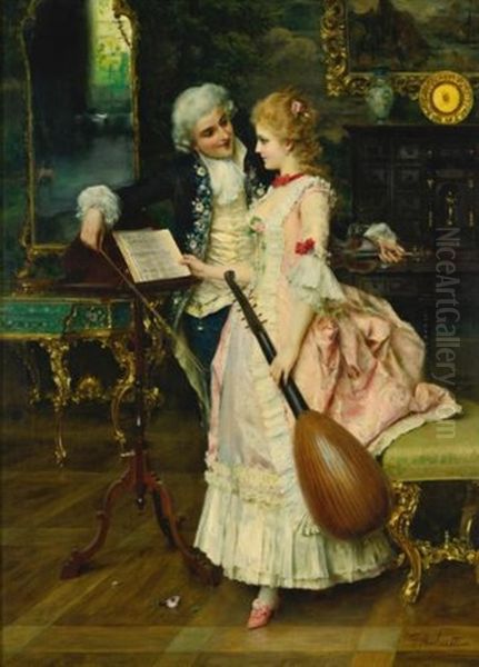 An Interlude Oil Painting by Federico Andreotti