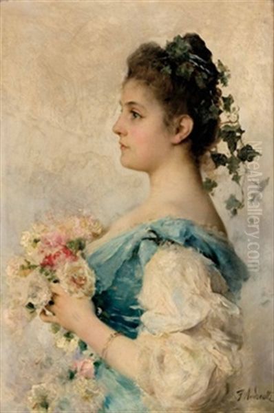 Blumenmadchen Oil Painting by Federico Andreotti