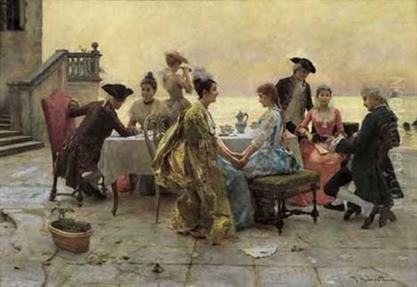 On The Terrace Oil Painting by Federico Andreotti