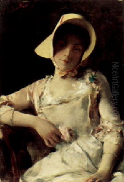 The Yellow Bonnet Oil Painting by Federico Andreotti