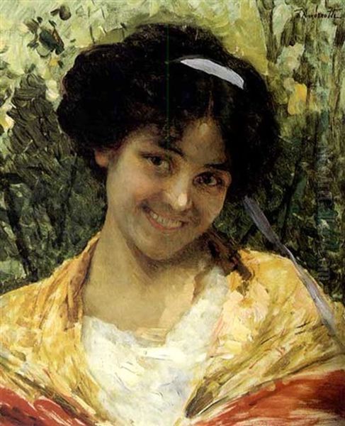 A Radiant Smile Oil Painting by Federico Andreotti