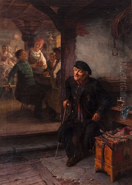 Scene From A Tavern Oil Painting by Eliphalet Frazer Andrews