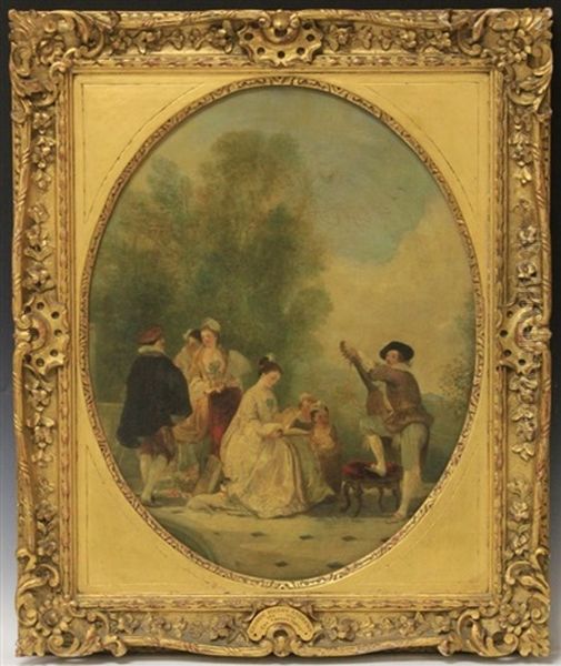 George Henry Andrews, Oil On Canvas With Plaque Oil Painting by George Henry Andrews