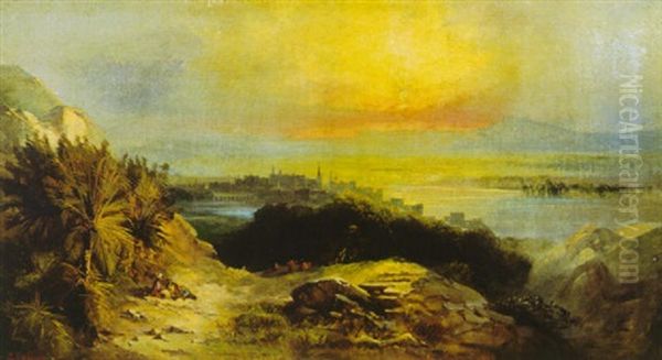 View Of Jerusalem Oil Painting by George Henry Andrews