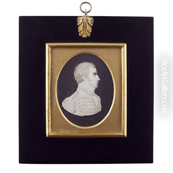 Portrait Miniature Of An Officer Oil Painting by Samuel Andrews