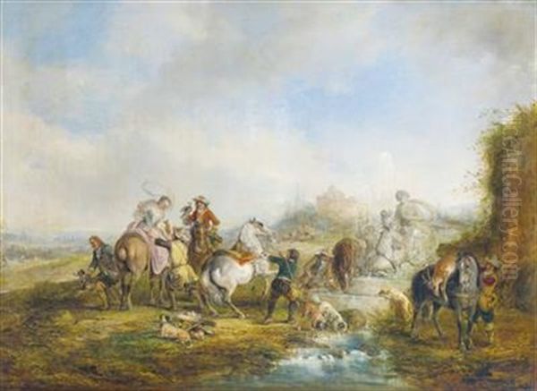 Heimkehr Einer Vornehmen Gesellschaft Von Der Jagd Oil Painting by Henry Andrews