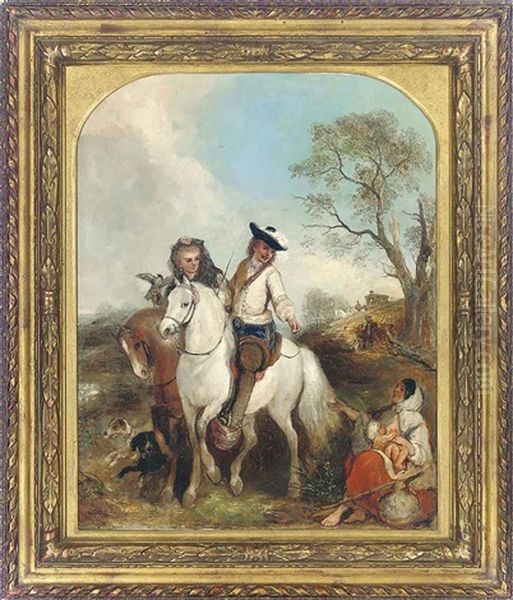 Country Charity Oil Painting by Henry Andrews