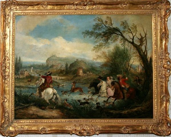 Hunting Party On Horseback Oil Painting by Henry Andrews