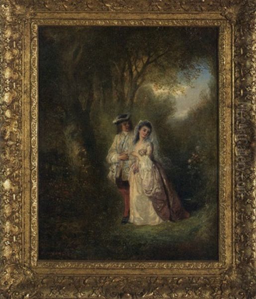 Courting Couple Oil Painting by Henry Andrews