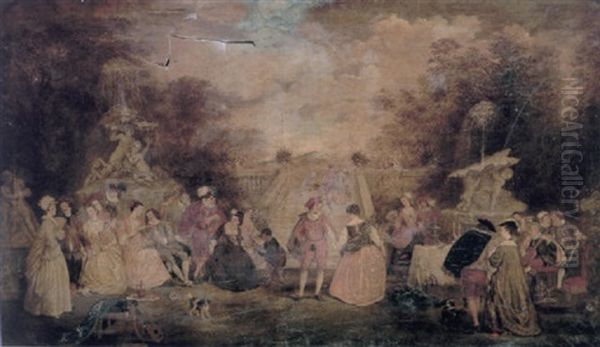 A Fete Champetre Oil Painting by Henry Andrews