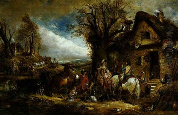 The Halt Oil Painting by Henry Andrews