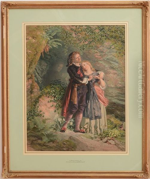 Ferdinand And Miranda From The Tempest Oil Painting by Henry Anelay