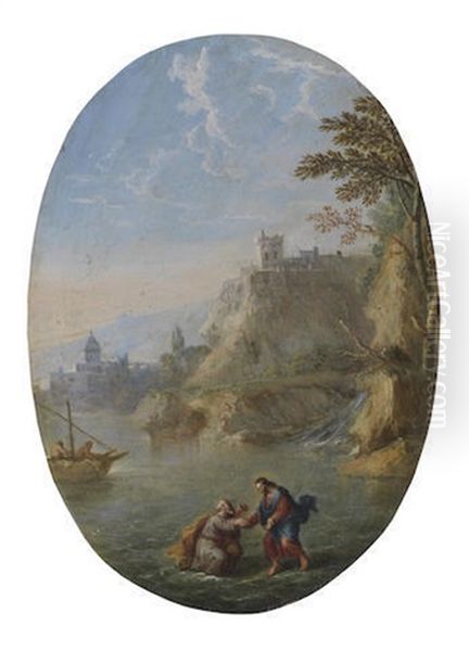 The Temptation Of Christ; And Christ And Saint Peter At The Sea Of Galilee (2) by Paolo Anesi