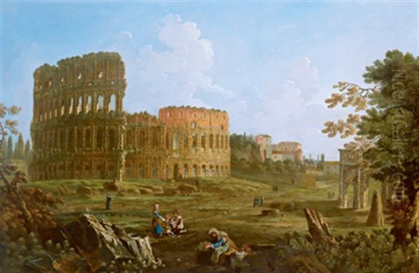 Veduta Del Colosseo Oil Painting by Paolo Anesi