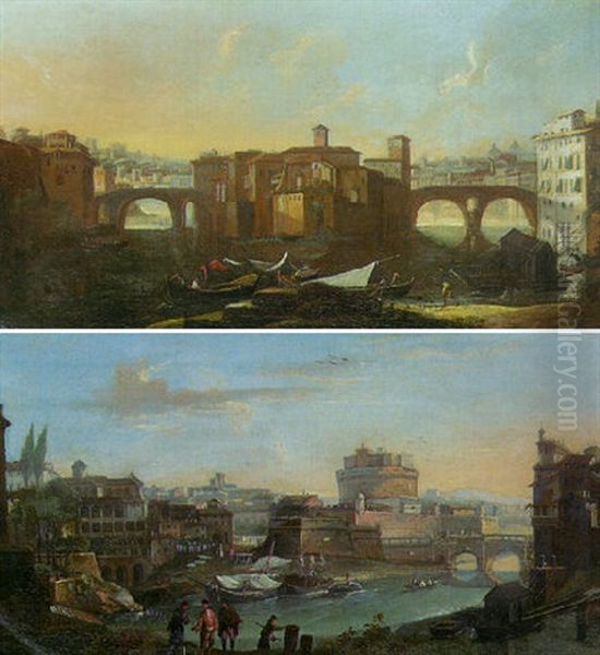 Rome: The Isola Tiburtina Oil Painting by Paolo Anesi