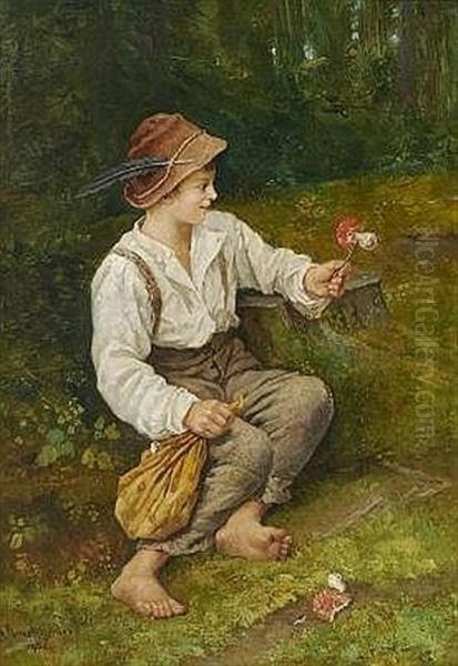 Der Kleine Pilzsammler Oil Painting by Hans Anetsberger