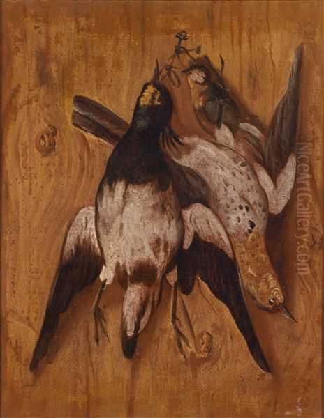 Trompe-l'oeil Jagdstillleben Mit Erlegtem Geflugel (+ Another; Pair) Oil Painting by Philips Angel