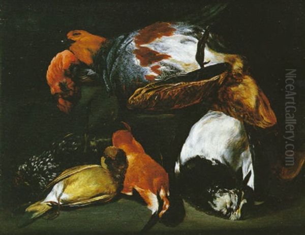 Nature Morte A La Becasse Et Au Perdreau Oil Painting by Philips Angel