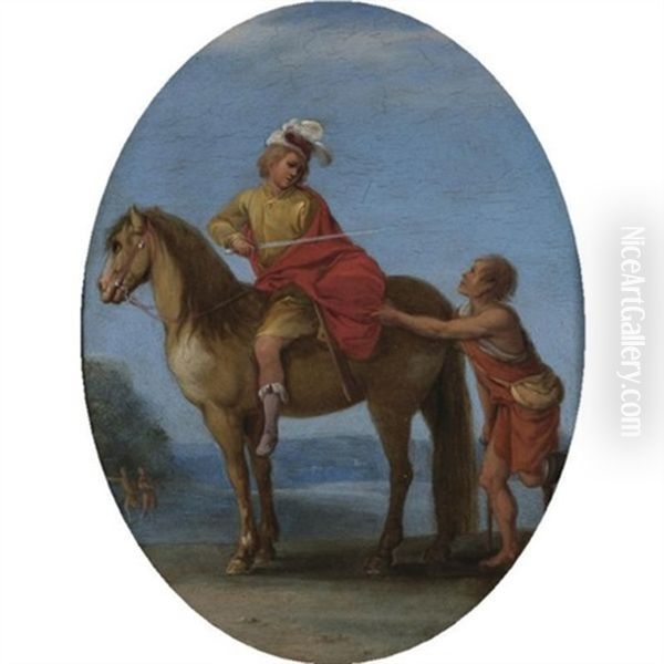 The Charity Of Saint Martin Of Tours Oil Painting by Filippo d' Angeli