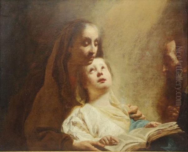 The Education Of The Virgin Oil Painting by Giuseppe Angeli