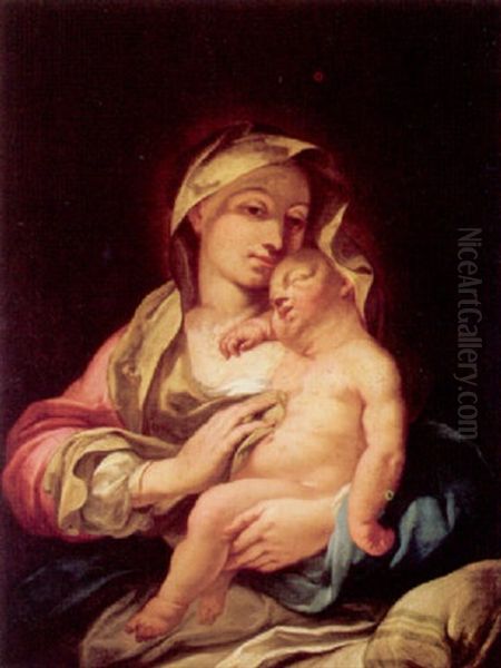 The Madonna And Child Oil Painting by Giuseppe Angeli