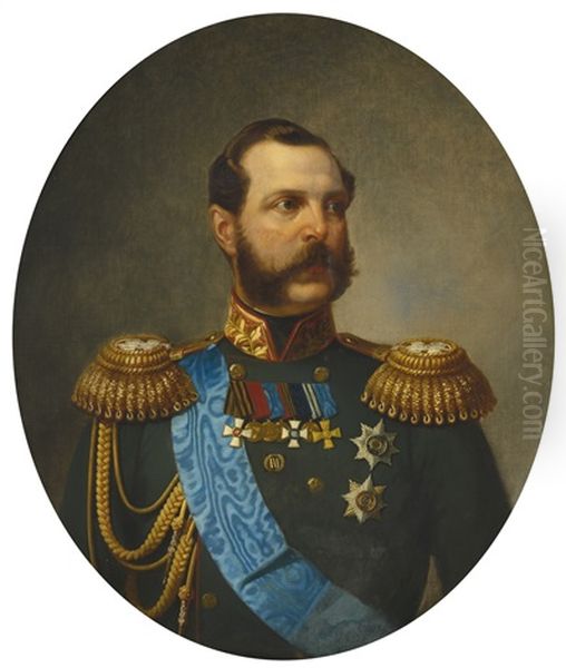 Portrait Of Alexander Ii Of Russia Oil Painting by Heinrich von Angeli