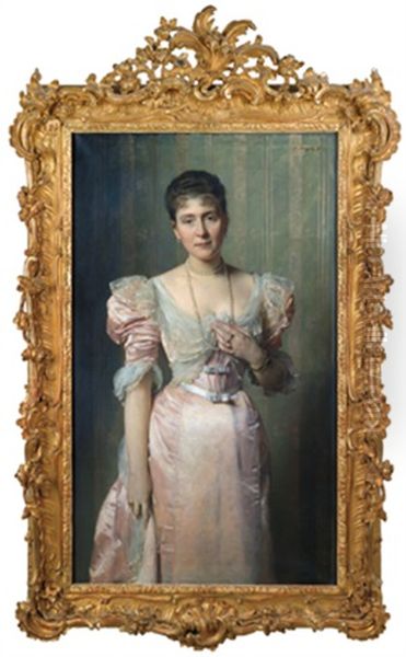 Bildnis Der Gabrielle Von Winterstein Oil Painting by Heinrich von Angeli