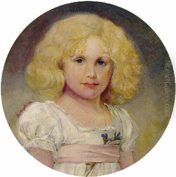 Portrait Eines Kleine Blonden Madchens Oil Painting by Heinrich von Angeli