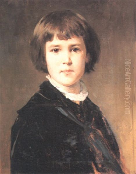 Portait Of The Artist's Son, Gustav Oil Painting by Heinrich von Angeli